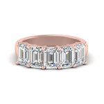 Load image into Gallery viewer, Emerald Cut Five Stone Diamond Anniversary Ring
