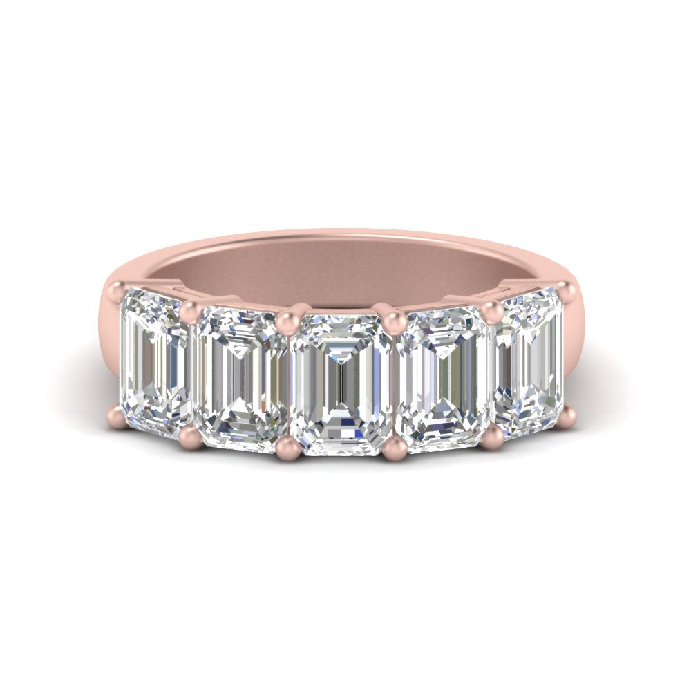 Emerald Cut Five Stone Diamond Anniversary Ring