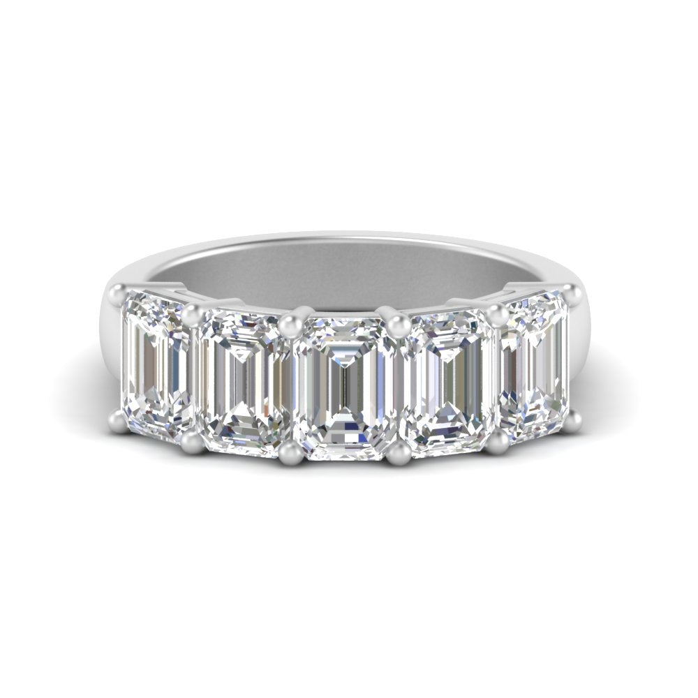 Emerald Cut Five Stone Diamond Anniversary Ring