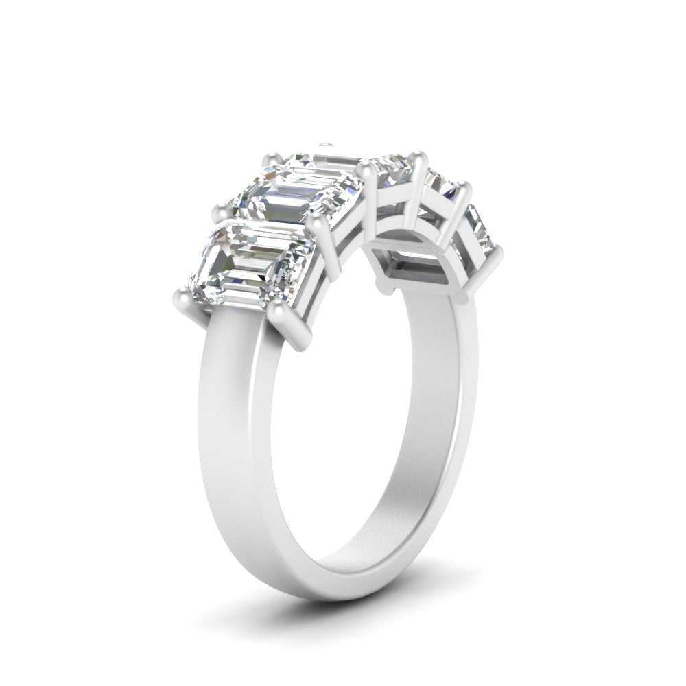 Emerald Cut Five Stone Diamond Anniversary Ring