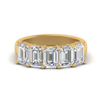 Load image into Gallery viewer, 3-carat-diamond-emerald-cut-5-stone-wedding-band-in-yellow-gold-FD8008EMB-3.00CT-NL-YG