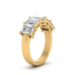 Load image into Gallery viewer, 3-carat-diamond-emerald-cut-5-stone-wedding-band-in-yellow-gold-FD8008EMB-3.00CTANGLE2-NL-YG