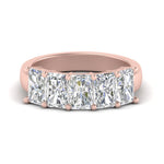 Load image into Gallery viewer, 3-carat-diamond-radiant-wedding-band-5-stone-in-rose-gold-FD8008RABHAND-3.00CT-NL-RG.jpg
