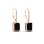 Load image into Gallery viewer, 3-carat-emerald-black-onyx-halo-classic-lever-back-diamond-earrings-in-rose-gold-FD-EAR11235EMGBLACKANGLE1-3.00CT-NL-RG.jpg