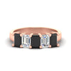 Load image into Gallery viewer, 3-carat-emerald-cut-5-stone-black-diamond-wedding-band-in-rose-gold-fdwb8008emblacksleep-3.00ct-nl-rg