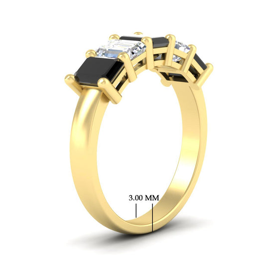 3-carat-emerald-cut-5-stone-black-diamond-wedding-band-in-yellow-gold-fdwb8008emblackangle2-3.00ct-nl-yg-hw