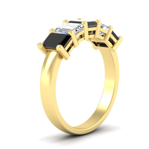 3-carat-emerald-cut-5-stone-black-diamond-wedding-band-in-yellow-gold-fdwb8008emblackangle2-3.00ct-nl-yg