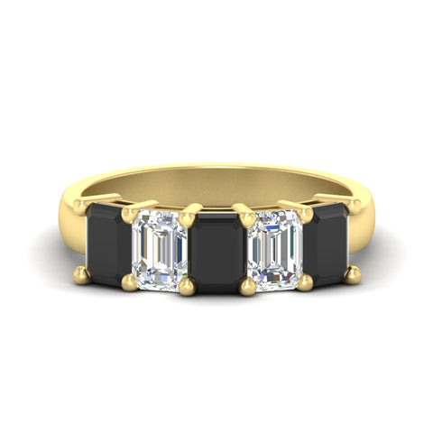 3-carat-emerald-cut-5-stone-black-diamond-wedding-band-in-yellow-gold-fdwb8008emblacksleep-3.00ct-nl-yg