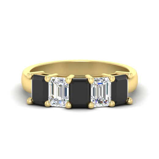 3-carat-emerald-cut-5-stone-black-diamond-wedding-band-in-yellow-gold-fdwb8008emblacksleep-3.00ct-nl-yg