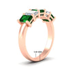 Load image into Gallery viewer, 3-carat-emerald-cut-5-stone-emerald-wedding-band-in-rose-gold-fdwb8008emgemgrangle2-3.00ct-nl-rg-hw