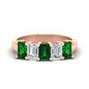 Load image into Gallery viewer, 3-carat-emerald-cut-5-stone-emerald-wedding-band-in-rose-gold-fdwb8008emgemgrsleep-3.00ct-nl-rg