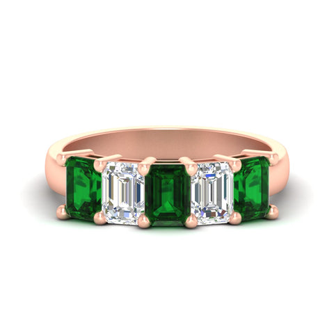 3-carat-emerald-cut-5-stone-emerald-wedding-band-in-rose-gold-fdwb8008emgemgrsleep-3.00ct-nl-rg