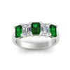 Load image into Gallery viewer, 3-carat-emerald-cut-5-stone-emerald-wedding-band-in-white-gold-fdwb8008emgemgrangle5-3.00ct-nl-wg