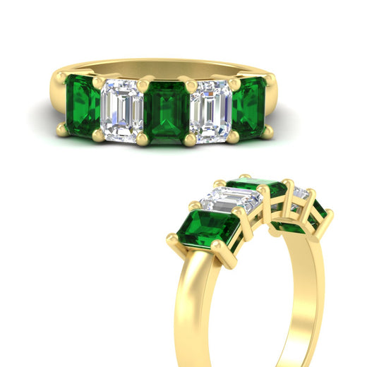 3-carat-emerald-cut-5-stone-emerald-wedding-band-in-yellow-gold-fdwb8008emgemgrangle3-3.00ct-nl-yg