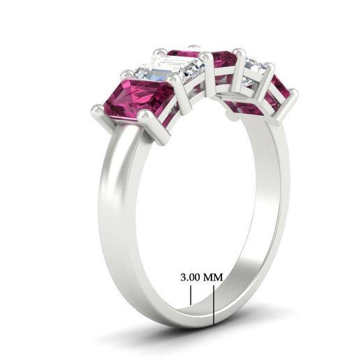 3-carat-emerald-cut-5-stone-pink-sapphire-wedding-band-in-white-gold-fdwb8008emgsadrpiangle2-3.00ct-nl-wg-hw