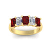 Load image into Gallery viewer, 3-carat-emerald-cut-5-stone-ruby-wedding-band-in-yellow-gold-fdwb8008emgrudrangle5-3.00ct-nl-yg