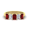 Load image into Gallery viewer, 3-carat-emerald-cut-5-stone-ruby-wedding-band-in-yellow-gold-fdwb8008emgrudrsleep-3.00ct-nl-yg