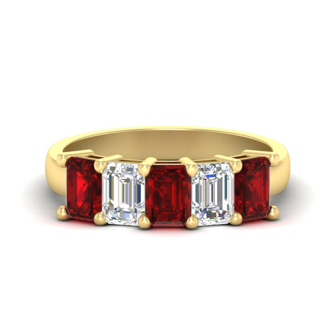 3-carat-emerald-cut-5-stone-ruby-wedding-band-in-yellow-gold-fdwb8008emgrudrsleep-3.00ct-nl-yg