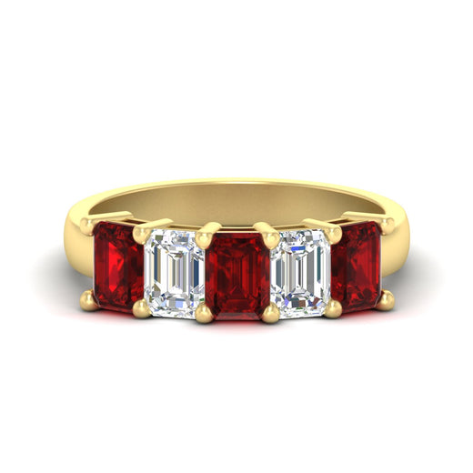 3-carat-emerald-cut-5-stone-ruby-wedding-band-in-yellow-gold-fdwb8008emgrudrsleep-3.00ct-nl-yg