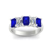 Load image into Gallery viewer, 3-carat-emerald-cut-5-stone-sapphire-wedding-band-in-white-gold-fdwb8008emgsablangle5-3.00ct-nl-wg