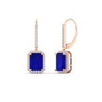 Load image into Gallery viewer, 3-carat-emerald-sapphire-halo-classic-lever-back-diamond-earrings-in-rose-gold-FD-EAR11235EMGSABLANGLE1-3.00CT-NL-RG.jpg