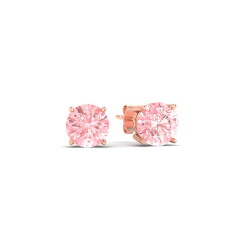 Fancy Color Lab Grown Round Diamond Stud Earrings