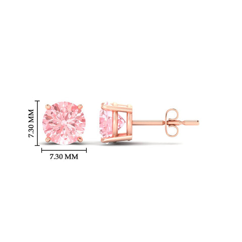 Fancy Color Lab Grown Round Diamond Stud Earrings