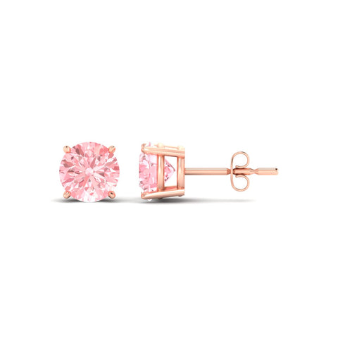 Fancy Color Lab Grown Round Diamond Stud Earrings
