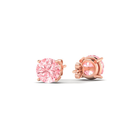 Fancy Color Lab Grown Round Diamond Stud Earrings