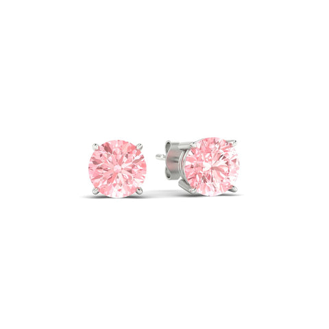 Fancy Color Lab Grown Round Diamond Stud Earrings