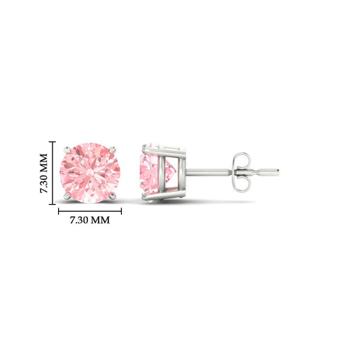 Fancy Color Lab Grown Round Diamond Stud Earrings