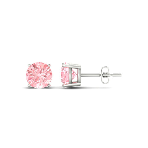 Fancy Color Lab Grown Round Diamond Stud Earrings