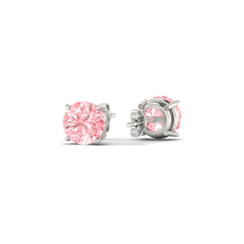 Fancy Color Lab Grown Round Diamond Stud Earrings