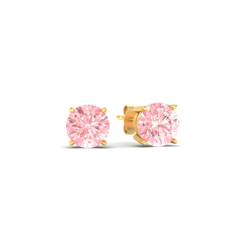 Fancy Color Lab Grown Round Diamond Stud Earrings