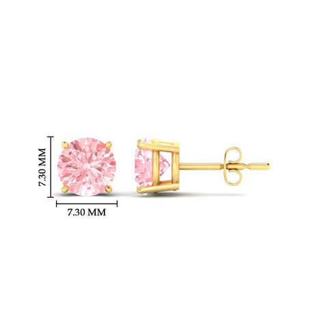 Fancy Color Lab Grown Round Diamond Stud Earrings