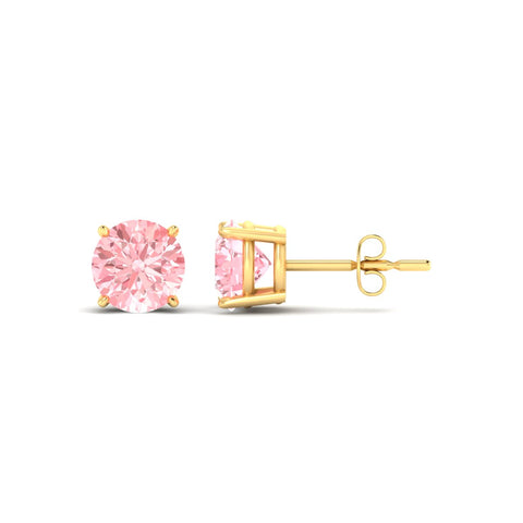 Fancy Color Lab Grown Round Diamond Stud Earrings