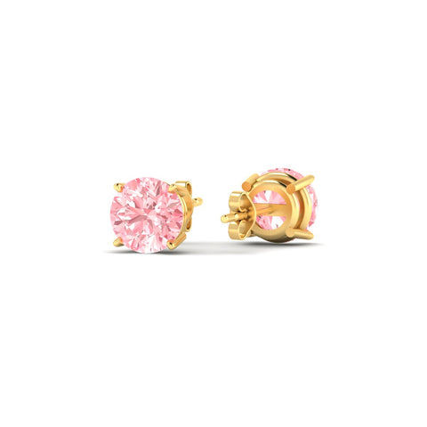 Fancy Color Lab Grown Round Diamond Stud Earrings