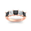 Load image into Gallery viewer, 3-carat-five-stone-princess-black-diamond-wedding-band-in-rose-gold-fdwb8008prblackangle5-3.00ct-nl-rg.jpg