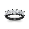 Load image into Gallery viewer, 3-carat-five-stone-princess-diamond-wedding-band-in-black-gold-fdwb8008prangle5-3.00ct-nl-bg.jpg