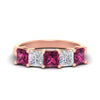 Load image into Gallery viewer, 3-carat-five-stone-princess-pink-sapphire-wedding-band-in-rose-gold-fdwb8008prgsadrpisleep-3.00ct-nl-rg.jpg