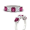 Load image into Gallery viewer, 3-carat-five-stone-princess-pink-sapphire-wedding-band-in-white-gold-fdwb8008prgsadrpiangle3-3.00ct-nl-wg.jpg
