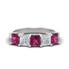 Load image into Gallery viewer, 3-carat-five-stone-princess-pink-sapphire-wedding-band-in-white-gold-fdwb8008prgsadrpisleep-3.00ct-nl-wg.jpg