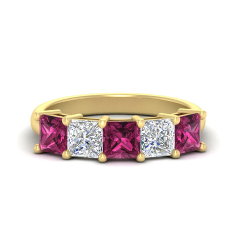 3-carat-five-stone-princess-pink-sapphire-wedding-band-in-yellow-gold-fdwb8008prgsadrpisleep-3.00ct-nl-yg.jpg