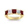 Load image into Gallery viewer, 3-carat-five-stone-princess-ruby-wedding-band-in-yellow-gold-fdwb8008prgrudrangle5-3.00ct-nl-yg.jpg