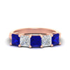 Load image into Gallery viewer, 3-carat-five-stone-princess-sapphire-wedding-band-in-rose-gold-fdwb8008prgsablsleep-3.00ct-nl-rg.jpg