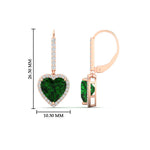 Load image into Gallery viewer, 3-carat-halo-diamond-heart-lever-back-earring-with-emerald-in-rose-gold-FDEAR-11235HTGEMGR-3.00CT-NL-RG.jpg
