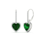 Load image into Gallery viewer, 3-carat-halo-diamond-heart-lever-back-earring-with-emerald-in-white-gold-FDEAR-11235HTGEMGR-3.00CT-NL-WG.jpg