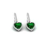 Load image into Gallery viewer, 3-carat-halo-diamond-heart-lever-back-earring-with-emerald-in-white-gold-FDEAR-11235HTGEMGR-3.00CT-NL-WG.jpg