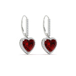 Load image into Gallery viewer, 3-carat-halo-diamond-heart-lever-back-earring-with-ruby-in-white-gold-FDEAR-11235HTGRUDR-3.00CT-NL-WG.jpg