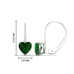 Load image into Gallery viewer, 3-carat-heart-stud-emerald-leverback-Earrings-in-white-gold-FDEAR9225HTGEMGR-3.00 CT-NL-WG
